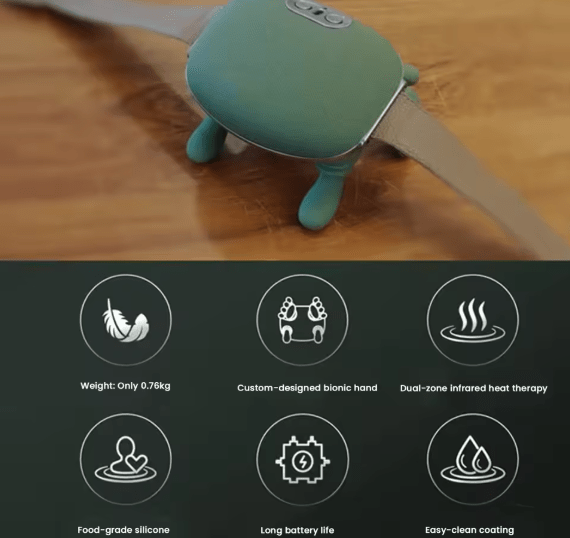 Shoulder and neck massager with dual-palm kneading design