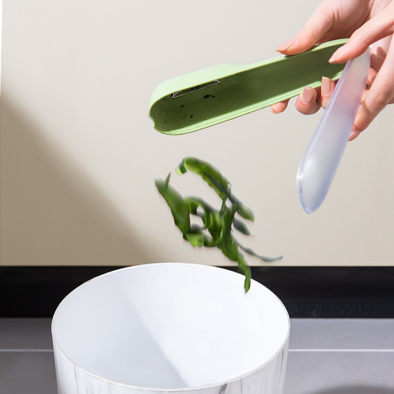 Fruit and vegetable peeler with storage tube
