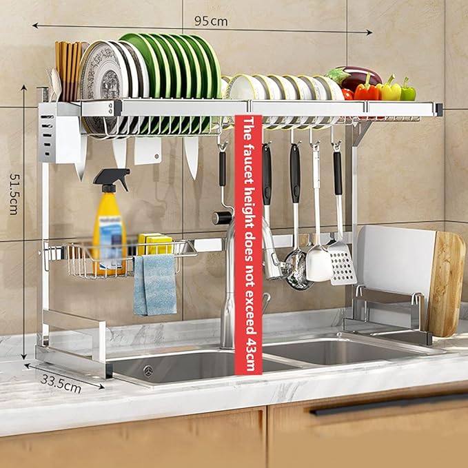 Space-saving dish drying rack