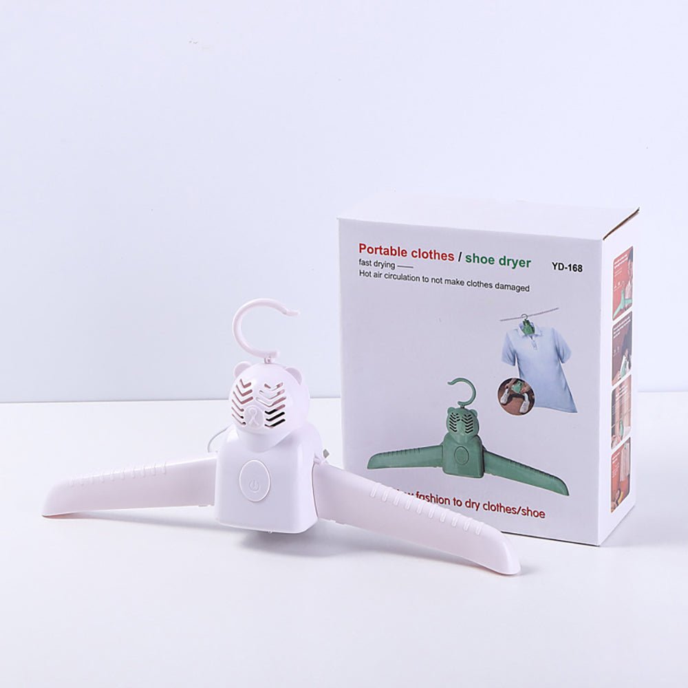 Portable clothes and shoe dryer with hot air circulation