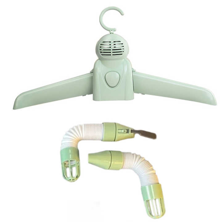 Portable clothes and shoe dryer with hot air circulation